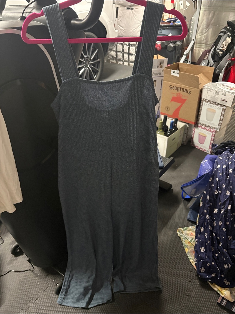 wild fable Ribbed Navy Blue Jumpsuit